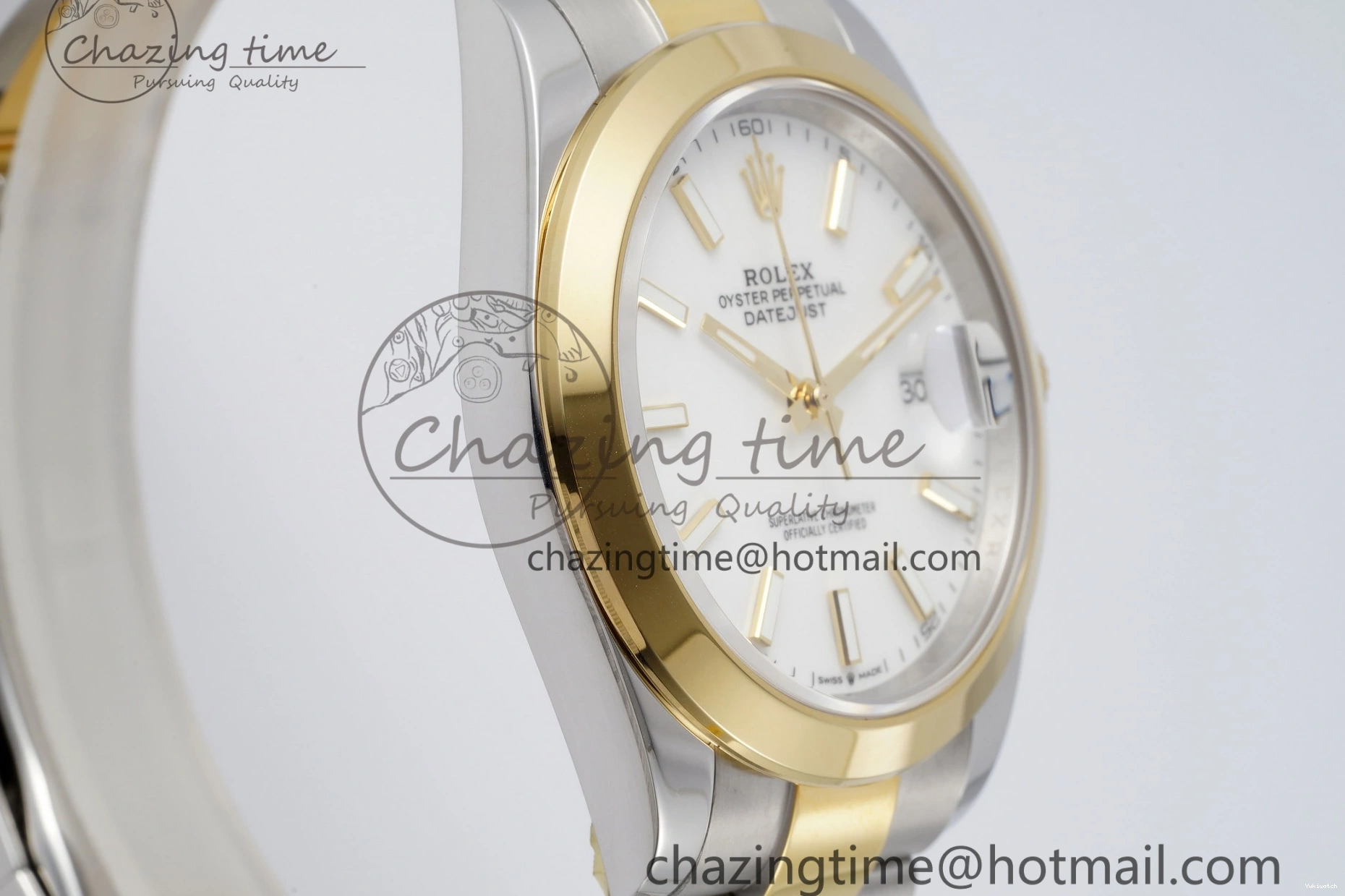 41 KING Steel Bezel on Dial 1:1 Polished Bracelet YG Oyster Best White DateJust Edition 904L SS VR3235 0311